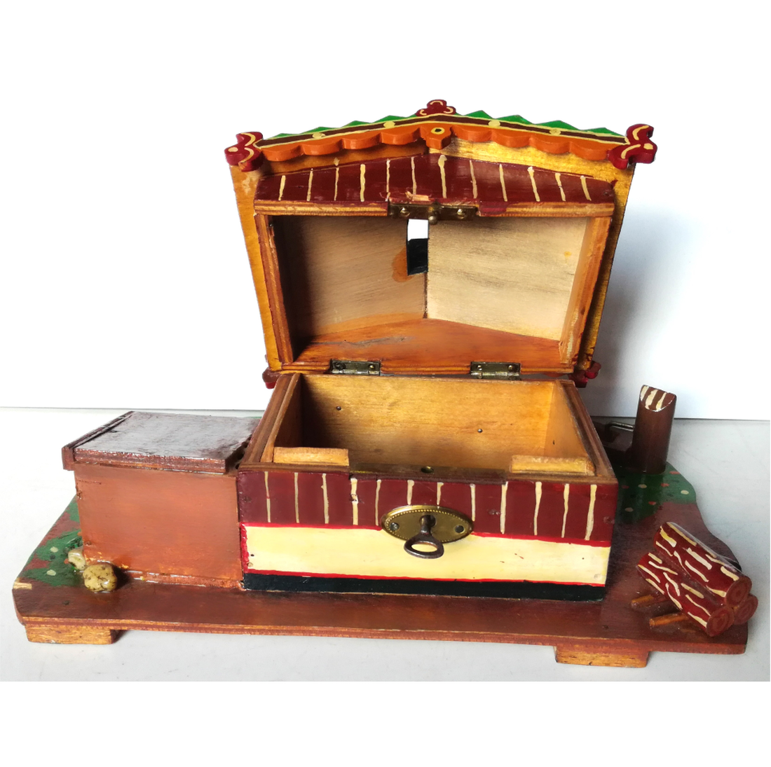 Cutie de bani vintage cu casă alpină - bijuterii - suporturi și cutii de bijuterii - cutii de bijuterii - Artynos.ro