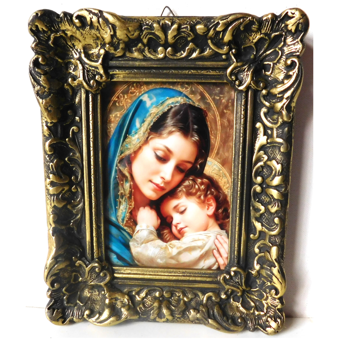 Maria și pruncul Iisus, tablou din porțelan în ramă antică - casă & stil de viață - accesorii religioase - cruce - Artynos.ro