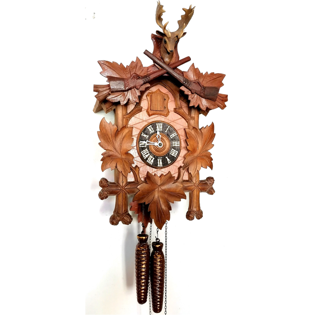 Ceas cu cuc sculptat în Pădurea Neagră cu trofeu de cerb lopătar - casă & stil de viață - decorațiuni de casă - decorațiuni de pereți - ceasuri de perete - Artynos.ro