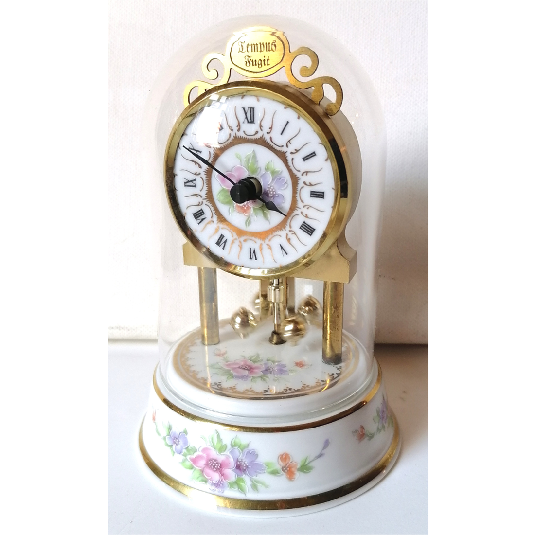 Ceas cu pendul mic și drăguț din porțelan, cu capac de sticlă - casă & stil de viață - decorațiuni de casă - decorațiuni de pereți - ceasuri de perete - Artynos.ro