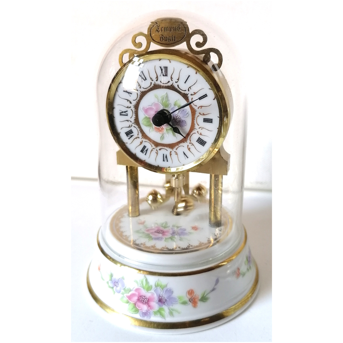 Ceas cu pendul mic și drăguț din porțelan, cu capac de sticlă - casă & stil de viață - decorațiuni de casă - decorațiuni de pereți - ceasuri de perete - Artynos.ro