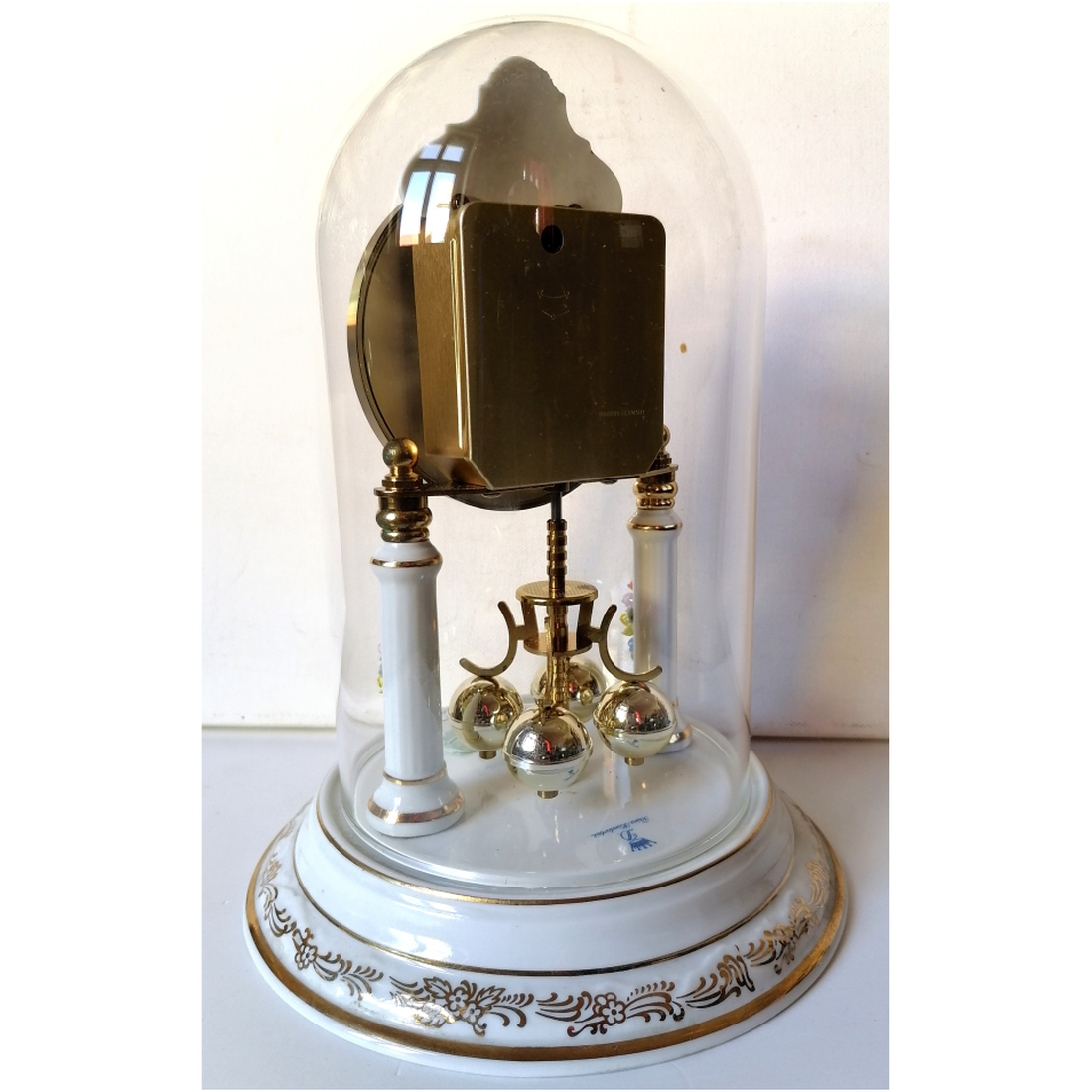 Ceas cu pendul vintage mare din porțelan cu capac de sticlă - casă & stil de viață - decorațiuni de casă - decorațiuni de pereți - ceasuri de perete - Artynos.ro