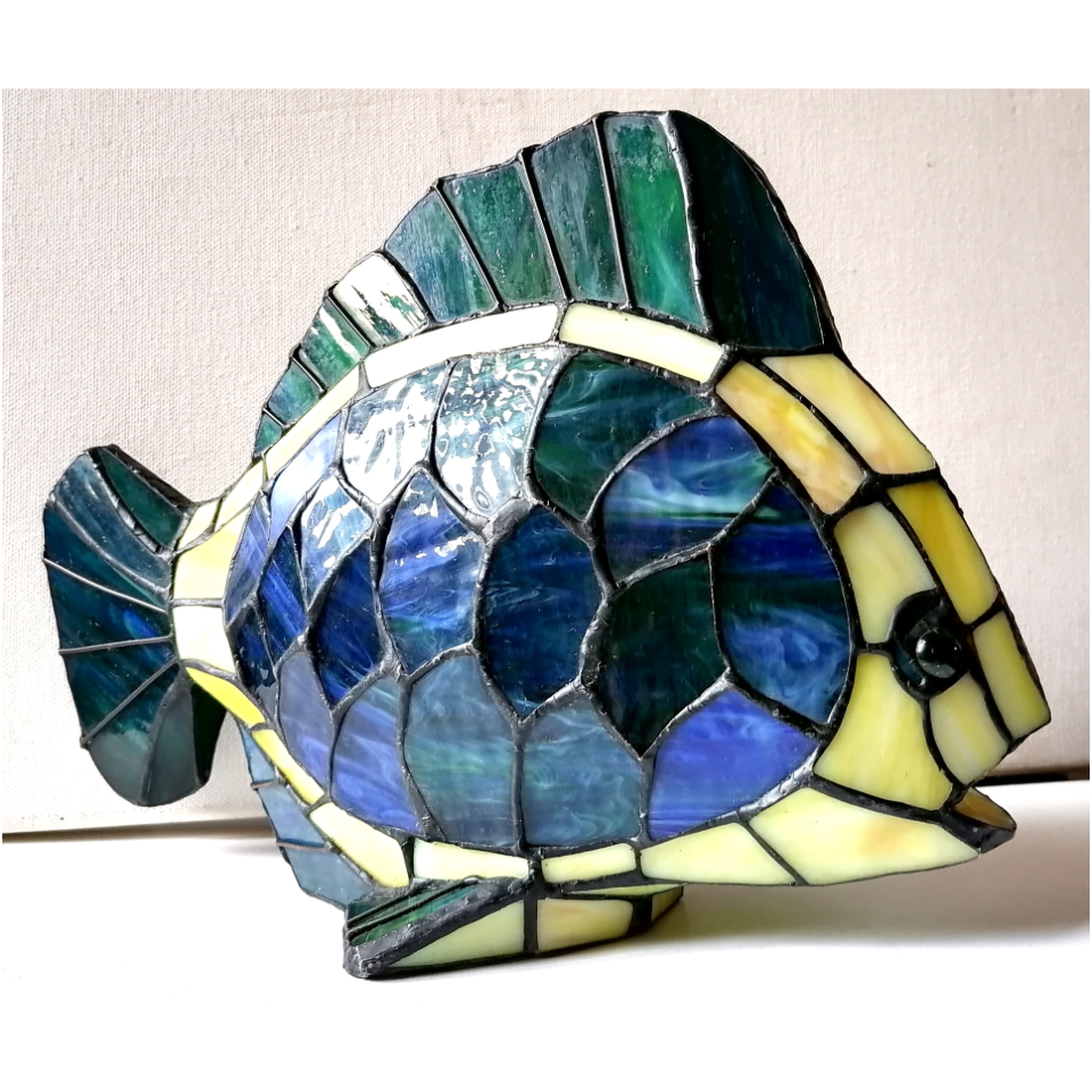 Lampă Tiffany vintage rară în formă de pește de mare - casă & stil de viață - lămpi și corpuri de iluminat - lampă de ambianță - Artynos.ro