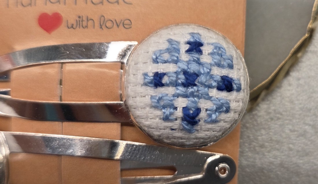 Clip de păr Snowflake + set elastic de păr - îmbrăcăminte și modă - accesorii păr - accesorii de păr - Artynos.ro