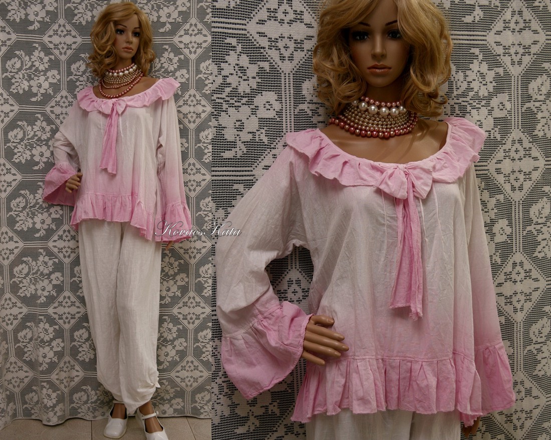 POÉTA / PASZTELL TUNIKA - design romantic cu aspect stratificat blúz - îmbrăcăminte și modă - haine damă - tunică - Artynos.ro