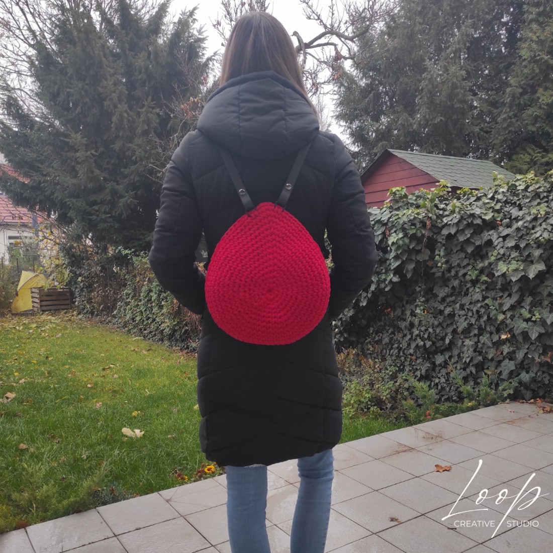 Rucsac croșetat în formă de picătură - elegant, mare și complet unic! - genți și portofele - rucsacuri - mini rucsacuri - Artynos.ro