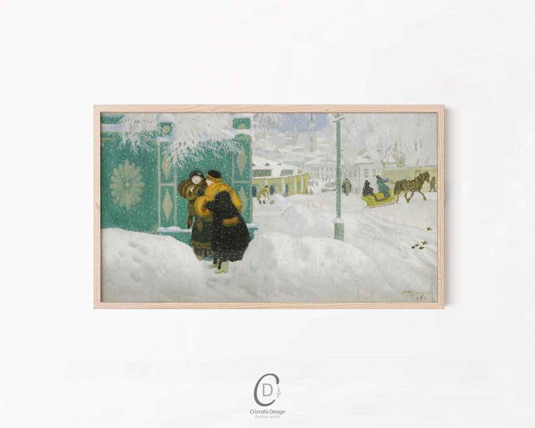 Pictură de iarnă, decorațiuni de Crăciun, Samsung The Frame TV imagine, digital - - Artynos.ro Pictură de iarnă, decorațiuni de Crăciun, Samsung The Frame TV imagine, digital - - Artynos.ro