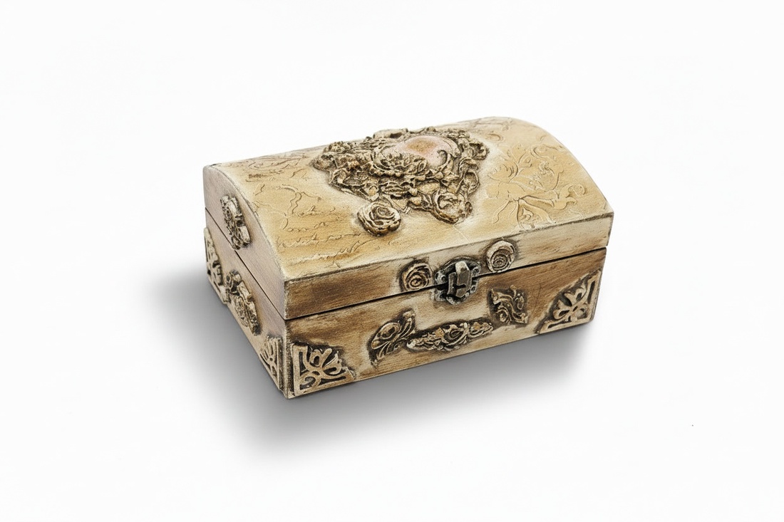 Cutie decorativă Golden Patina - bijuterii - suporturi și cutii de bijuterii - cutii de bijuterii - Artynos.ro