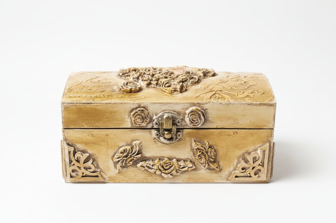 Cutie decorativă Golden Patina - bijuterii - suporturi și cutii de bijuterii - cutii de bijuterii - Artynos.ro