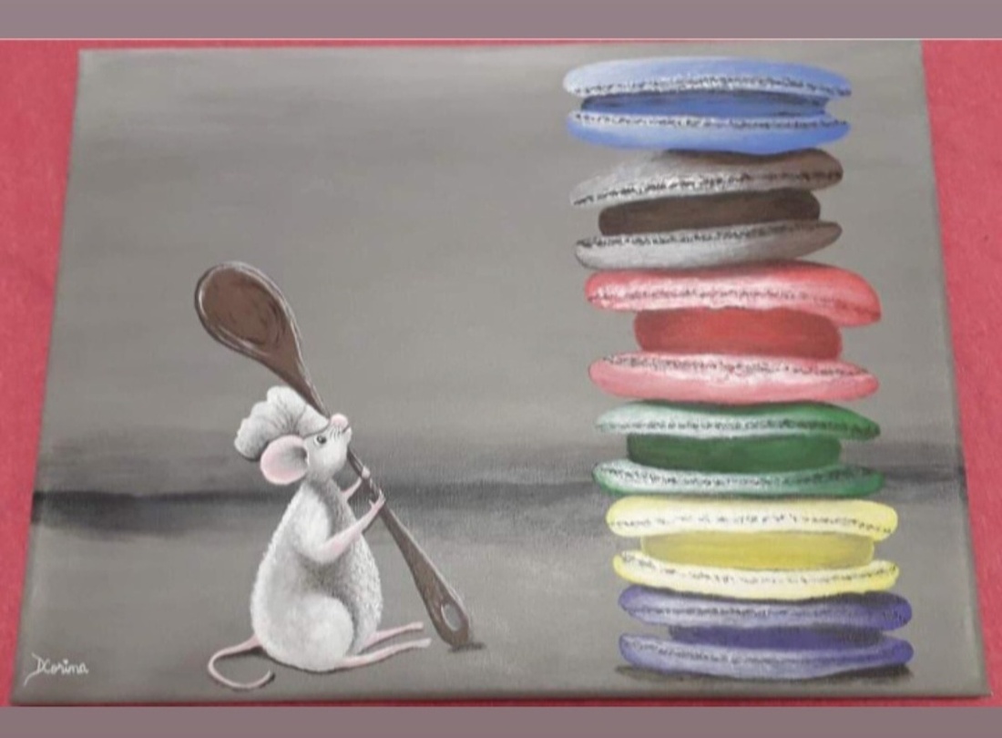 Primul tablou se numește My time/ Al doilea tablou se numește  Macarons  - arte vizuale și accesorii  - picturi - pictură acrilică - Artynos.ro