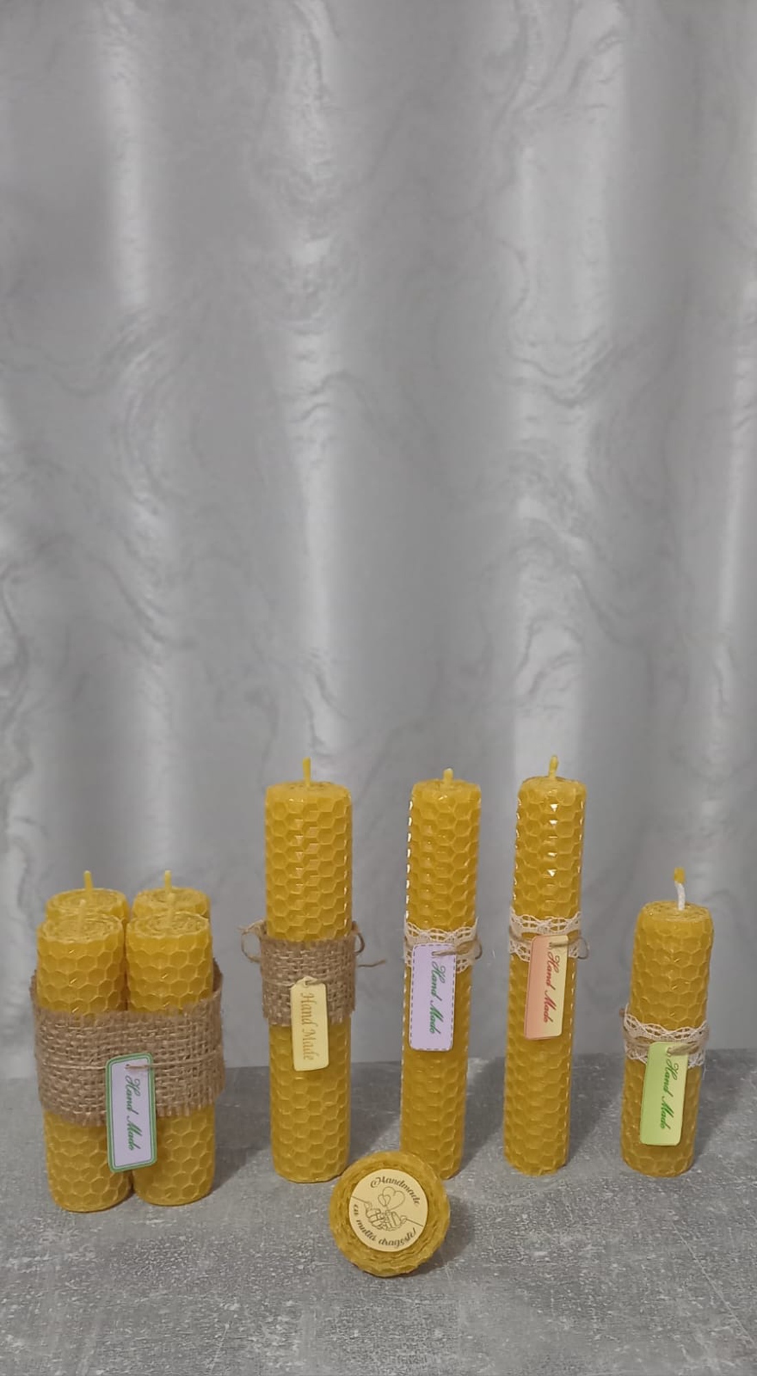 Lumanare rulata din ceara de albine  - accesorii nuntă - materiale decor pentru nuntă - lumânări de nuntă și suport lumânări - Artynos.ro