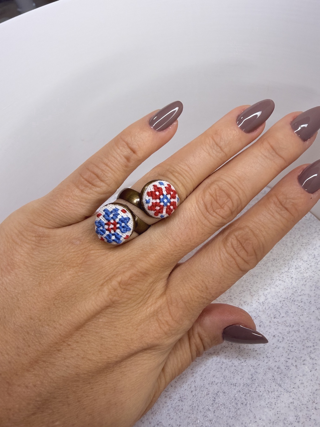 Inel vintage din cupru cu cusatura manuala - reglabil - bijuterii - inele - inele statement - Artynos.ro