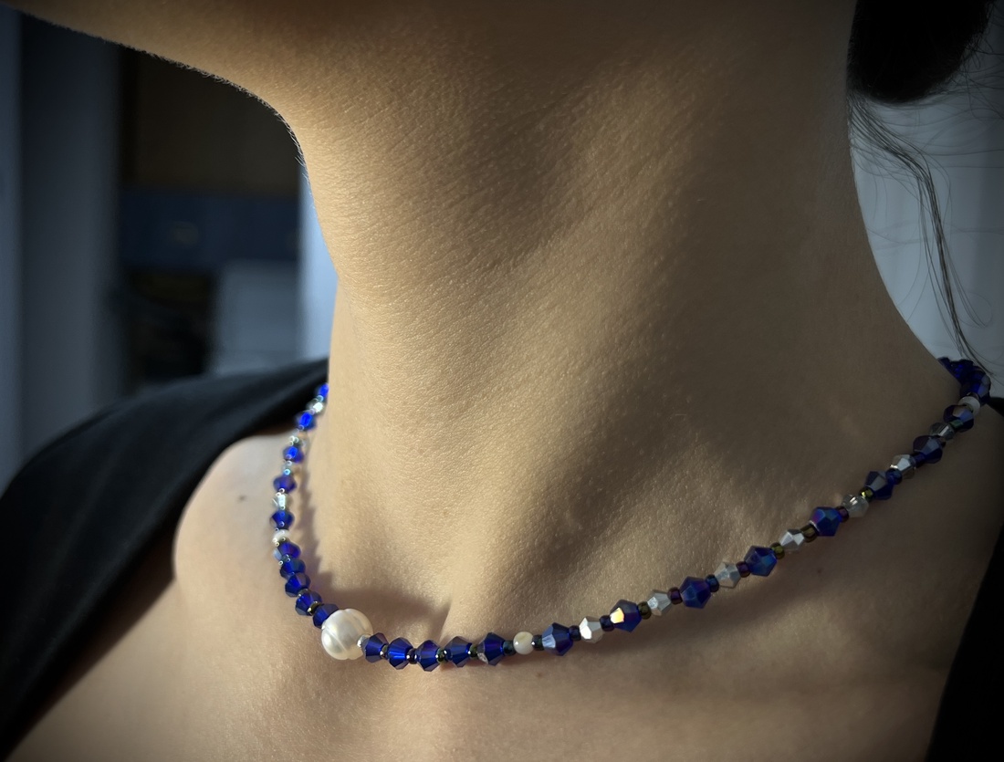 Colier argint 925 Electric blue - bijuterii - coliere - coliere de perle - Artynos.ro Colier argint 925 Electric blue - bijuterii - coliere - coliere de perle - Artynos.ro