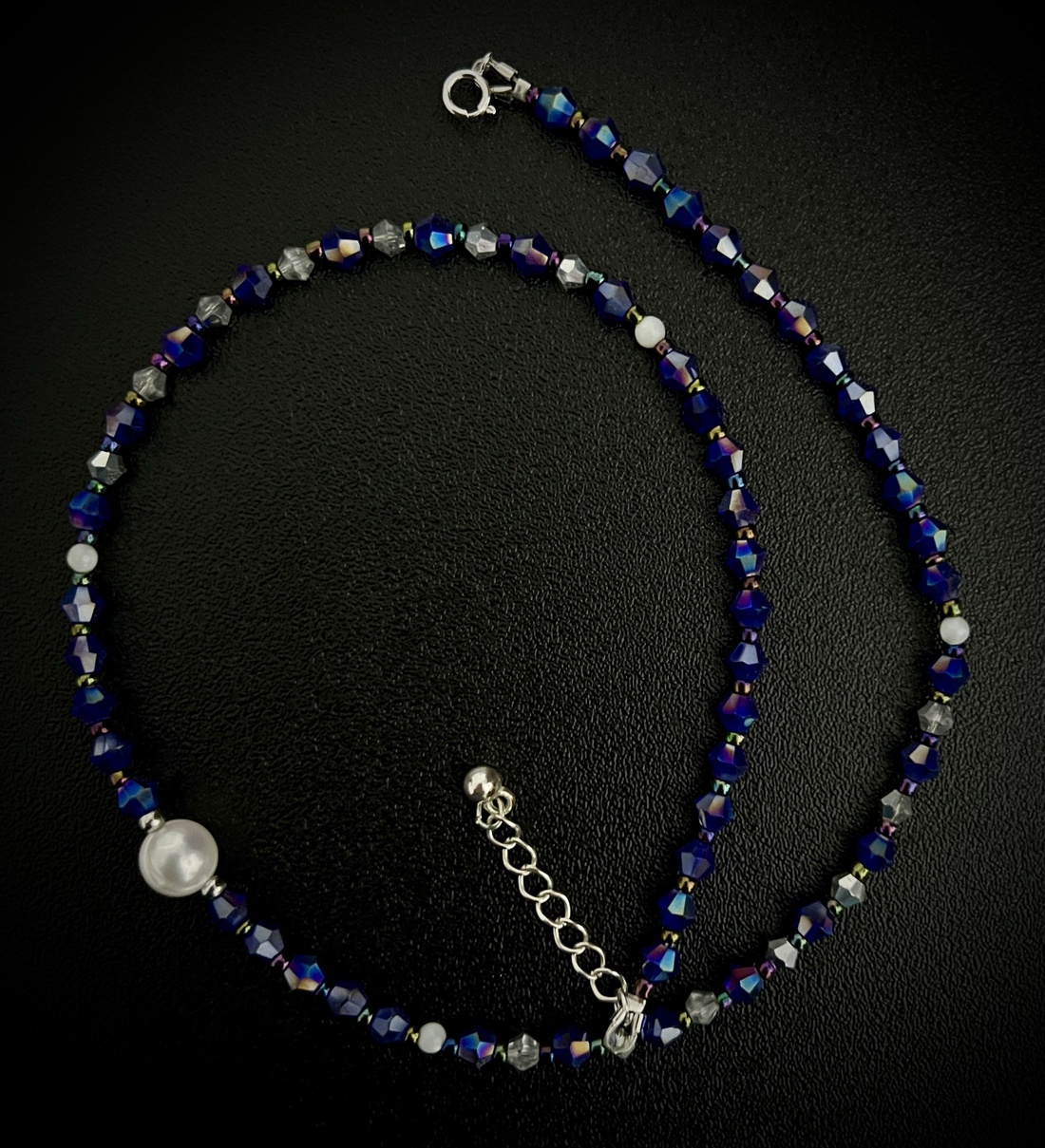 Colier argint 925 Electric blue - bijuterii - coliere - coliere de perle - Artynos.ro Colier argint 925 Electric blue - bijuterii - coliere - coliere de perle - Artynos.ro
