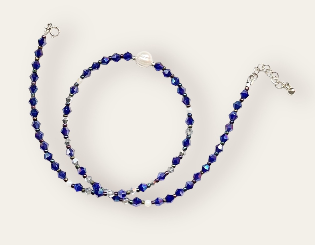 Colier argint 925 Electric blue - bijuterii - coliere - coliere de perle - Artynos.ro Colier argint 925 Electric blue - bijuterii - coliere - coliere de perle - Artynos.ro