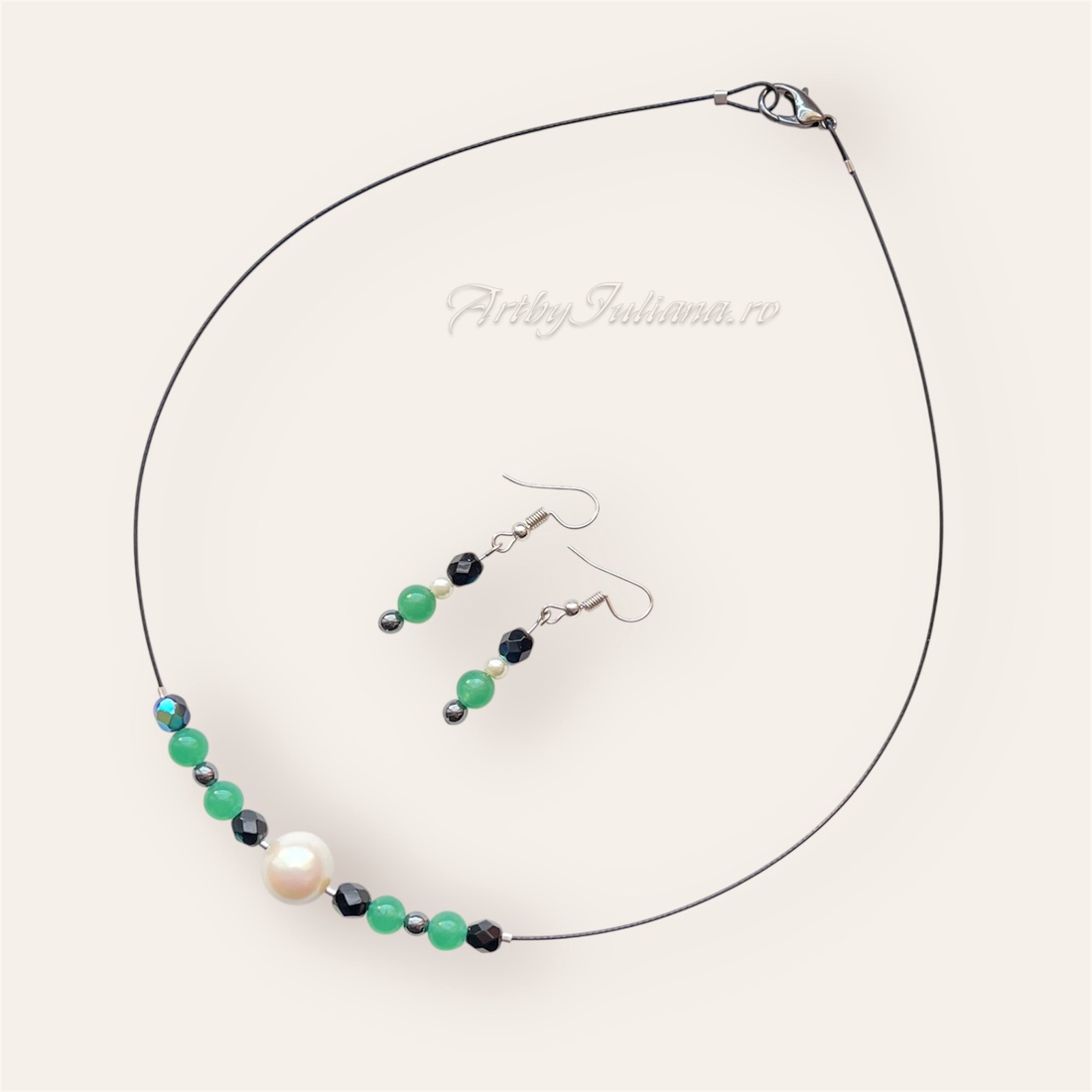 Set handmade Zana verde - bijuterii - seturi de bijuterii - Artynos.ro Set handmade Zana verde - bijuterii - seturi de bijuterii - Artynos.ro