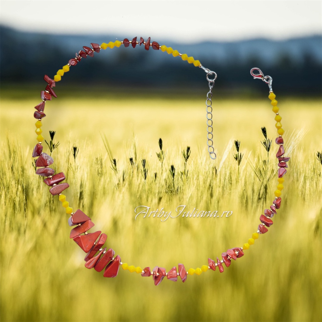 Colier pietre semiprețioase și oțel inoxidabil Câmp de vară - bijuterii - coliere - coliere cu mărgele - Artynos.ro Colier pietre semiprețioase și oțel inoxidabil Câmp de vară - bijuterii - coliere - coliere cu mărgele - Artynos.ro