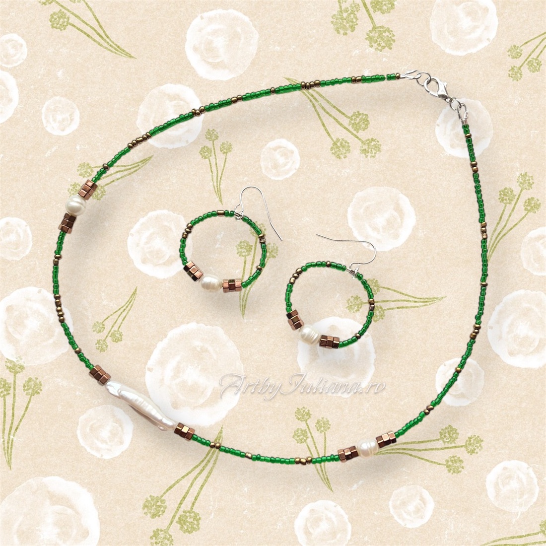 Set (colier, cercei) pietre semiprețioase și argint Iarba verde de acasă - bijuterii - seturi de bijuterii - Artynos.ro Set (colier, cercei) pietre semiprețioase și argint Iarba verde de acasă - bijuterii - seturi de bijuterii - Artynos.ro