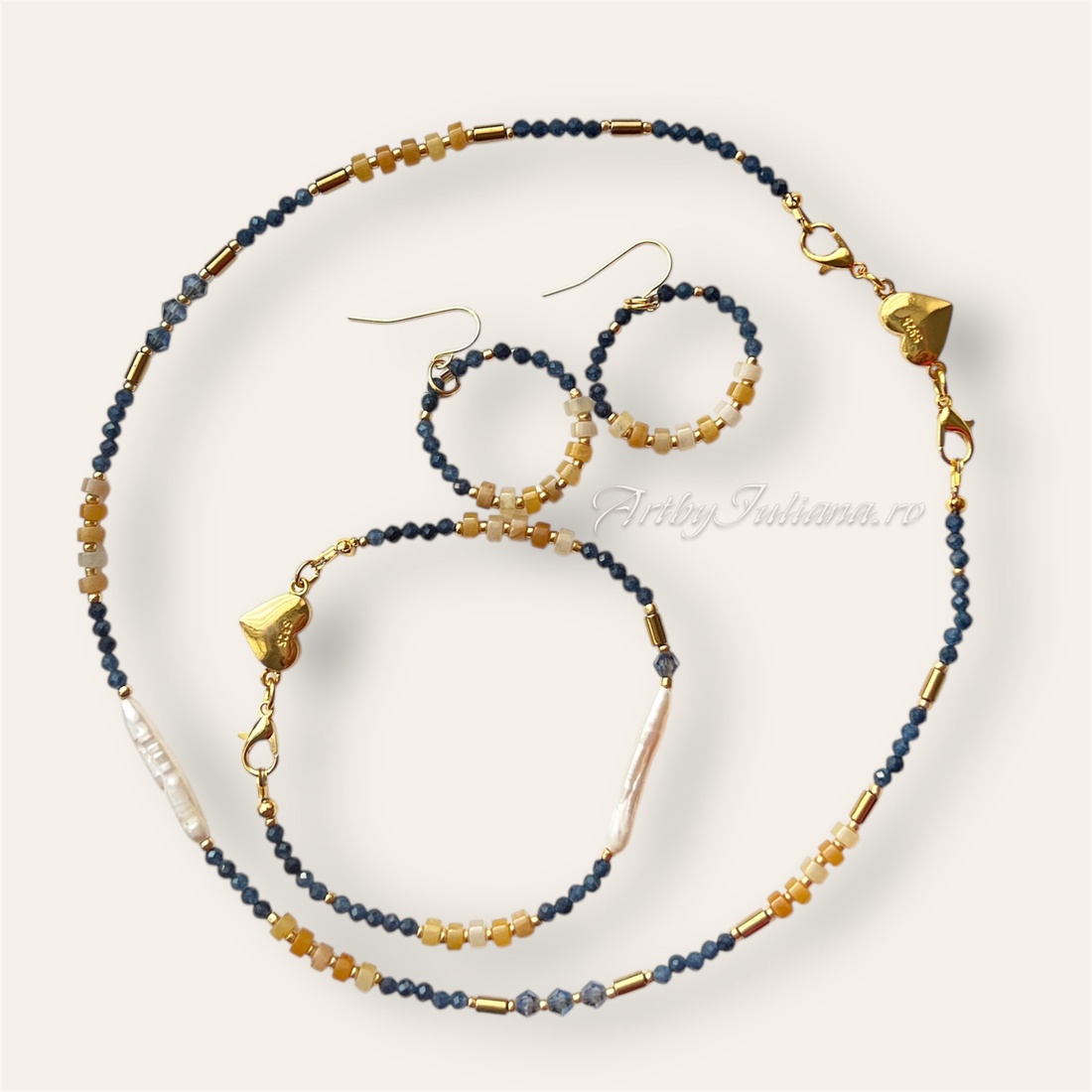 Set pietre semiprețioase și argint aurit Insulă exotică - bijuterii - seturi de bijuterii - Artynos.ro Set pietre semiprețioase și argint aurit Insulă exotică - bijuterii - seturi de bijuterii - Artynos.ro