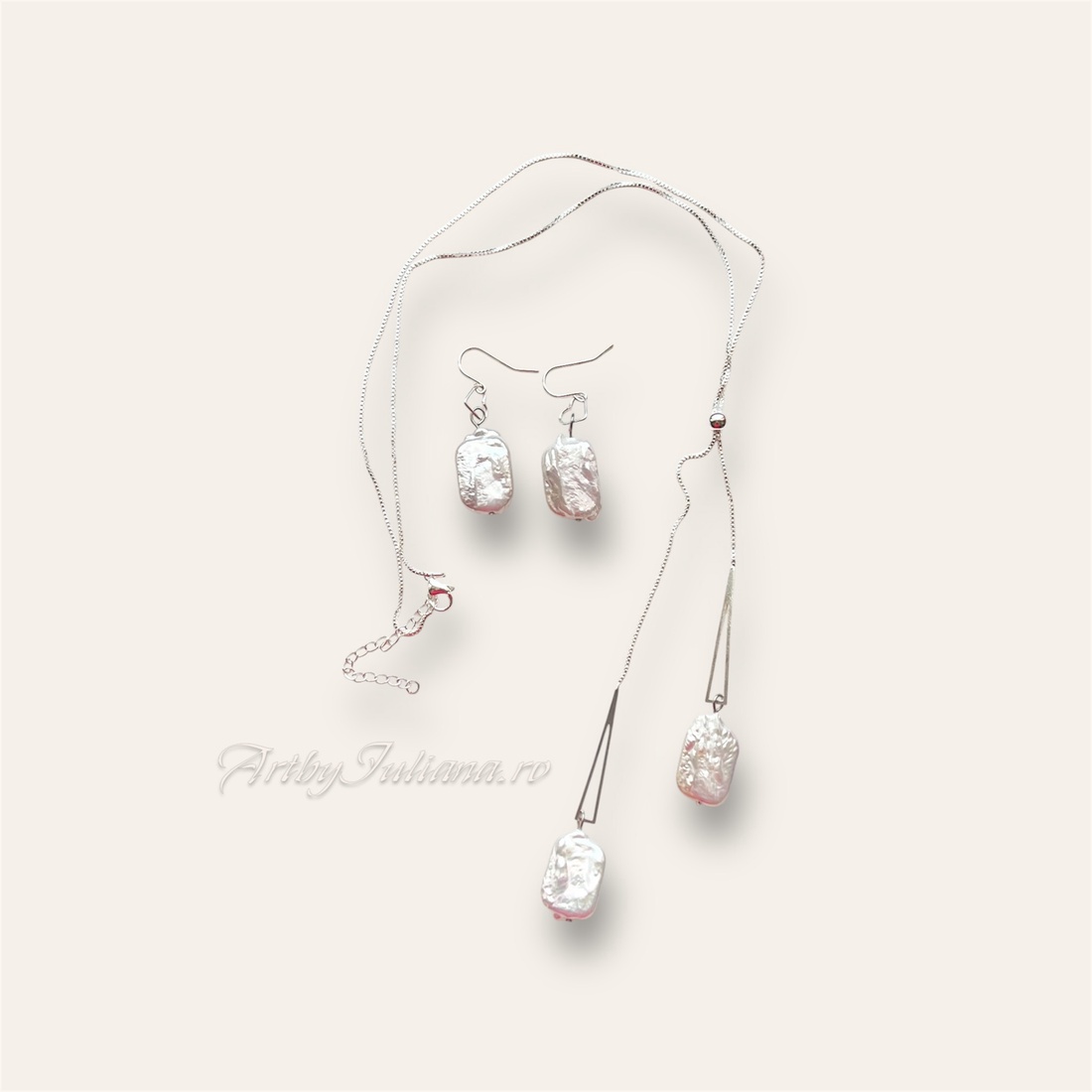 Set handmade cu argint 925 si perle baroc Alb pur - accesorii nuntă - bijuterii mireasă - set bijuterii de mireasă - Artynos.ro Set handmade cu argint 925 si perle baroc Alb pur - accesorii nuntă - bijuterii mireasă - set bijuterii de mireasă - Artynos.ro