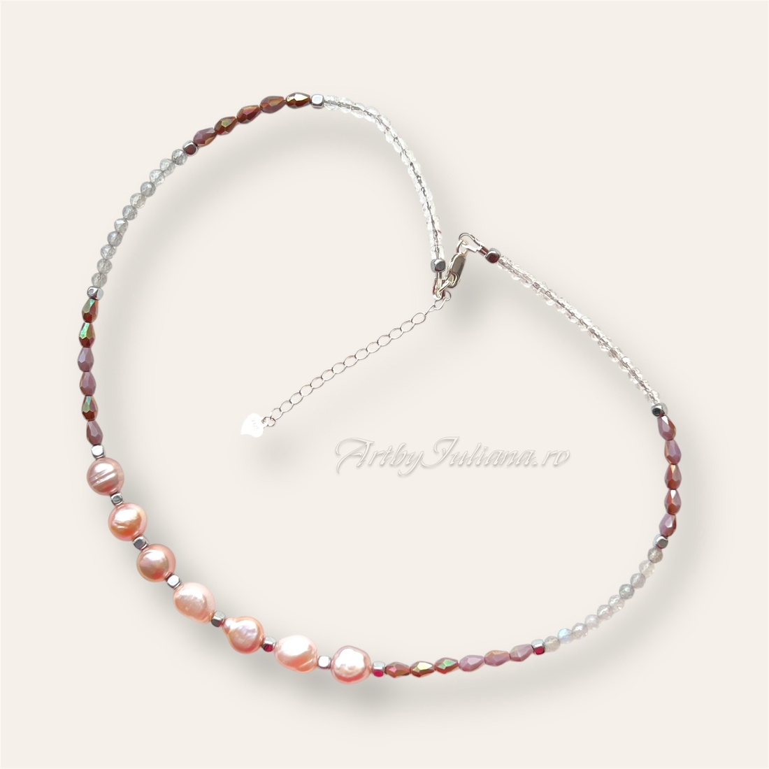 Colier handmade cu perle, pietre semipretioase si argint 925 Bagaj de vacanță - bijuterii - coliere - coliere cu mărgele - Artynos.ro Colier handmade cu perle, pietre semipretioase si argint 925 Bagaj de vacanță - bijuterii - coliere - coliere cu mărgele - Artynos.ro