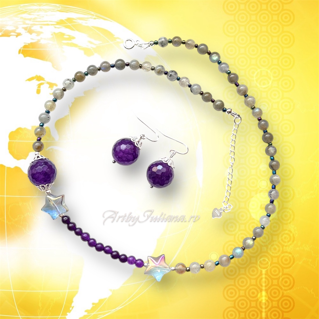 Set (colier, cercei) pietre semiprețioase și argint Solstițiu de vară - bijuterii - seturi de bijuterii - Artynos.ro Set (colier, cercei) pietre semiprețioase și argint Solstițiu de vară - bijuterii - seturi de bijuterii - Artynos.ro