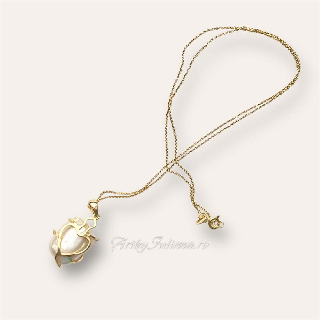 Set handmade argint 925 aurit Perlă captivă - bijuterii - coliere - coliere cu pandantive - Artynos.ro Set handmade argint 925 aurit Perlă captivă - bijuterii - coliere - coliere cu pandantive - Artynos.ro