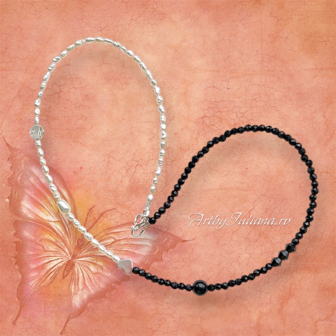 Colier handmade cu perle, pietre semipretioase si argint Jumătatea mea - bijuterii - coliere - coliere cu mărgele - Artynos.ro Colier handmade cu perle, pietre semipretioase si argint Jumătatea mea - bijuterii - coliere - coliere cu mărgele - Artynos.ro