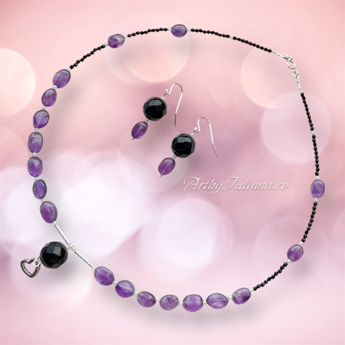 Set handmade argint 925 și pietre semiprețioase Catifea mov - bijuterii - seturi de bijuterii - Artynos.ro Set handmade argint 925 și pietre semiprețioase Catifea mov - bijuterii - seturi de bijuterii - Artynos.ro