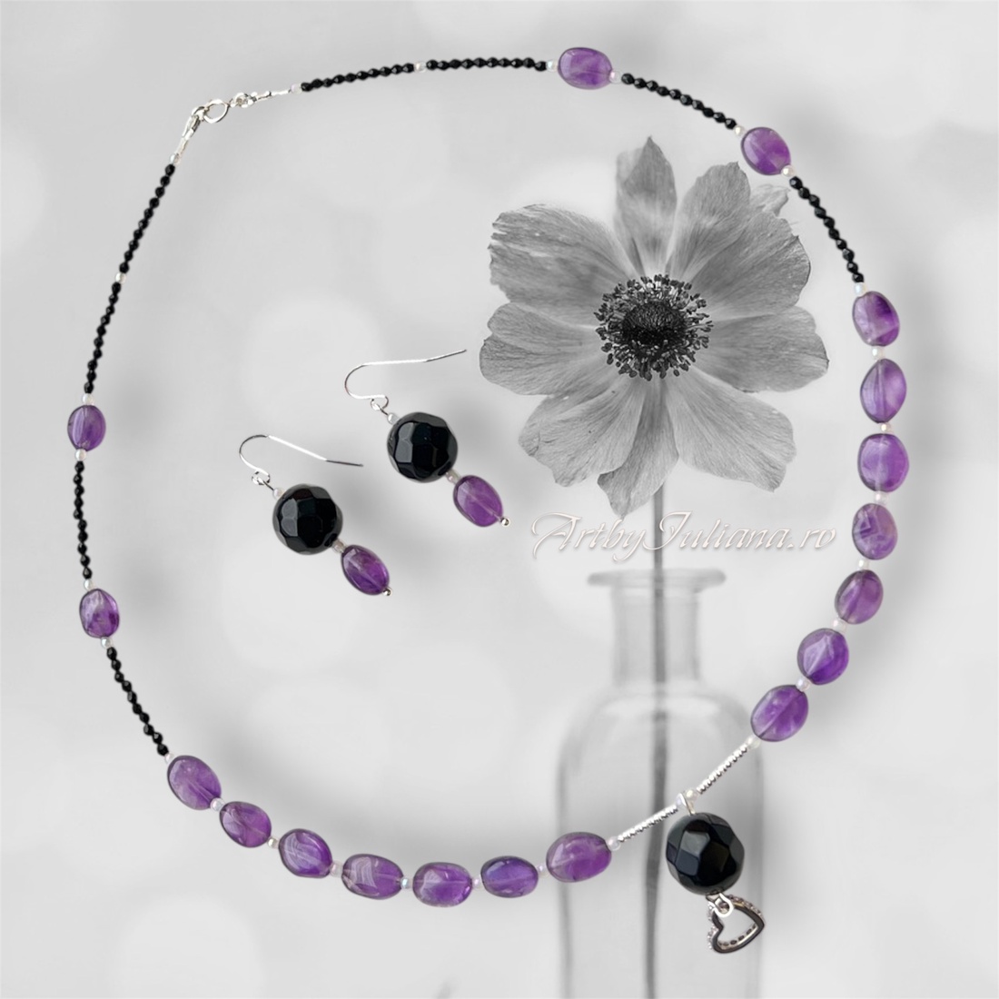 Set handmade argint 925 și pietre semiprețioase Catifea mov - bijuterii - seturi de bijuterii - Artynos.ro Set handmade argint 925 și pietre semiprețioase Catifea mov - bijuterii - seturi de bijuterii - Artynos.ro