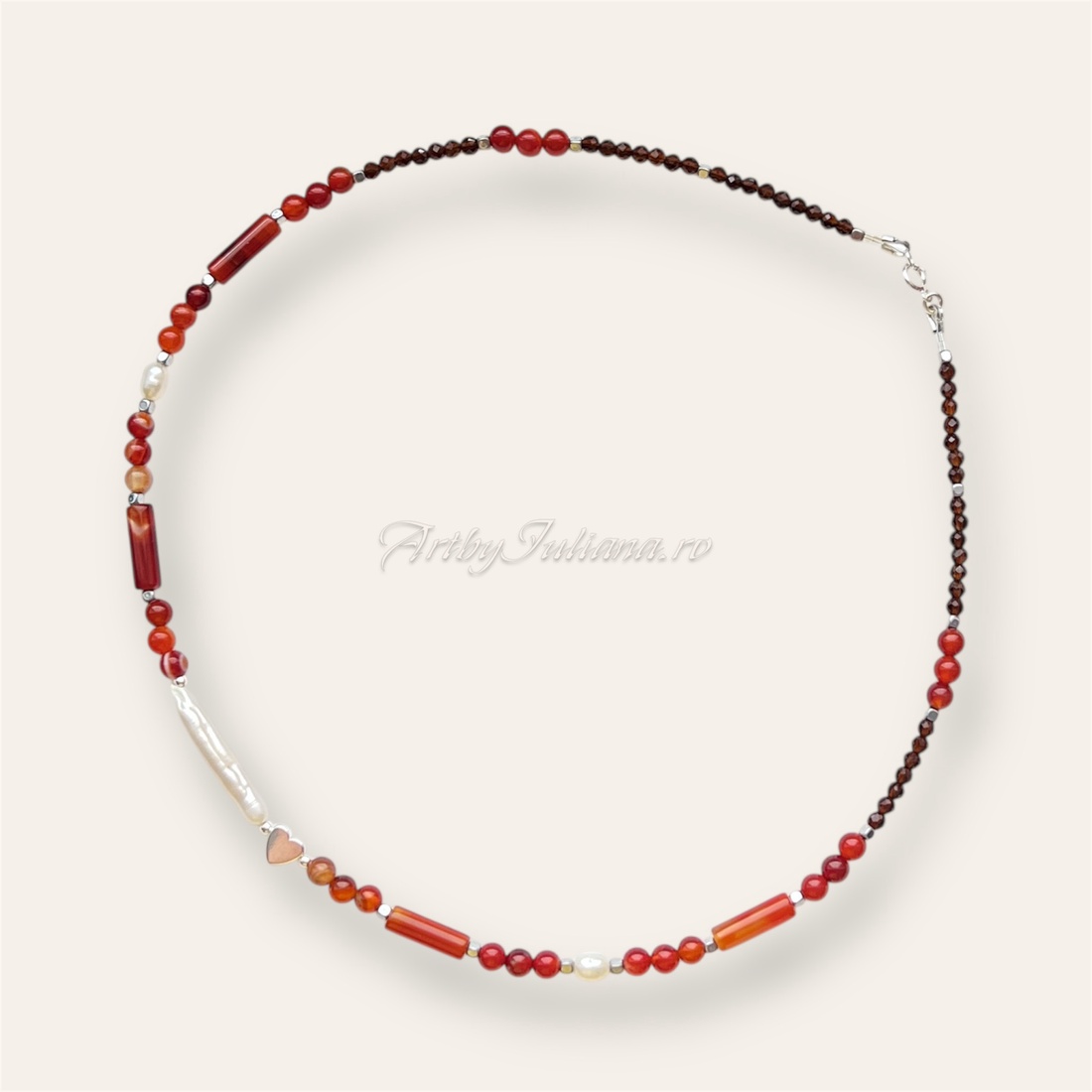 Colier handmade cu perle, pietre semipretioase si argint Cadoul prețios - bijuterii - coliere - coliere cu mărgele - Artynos.ro Colier handmade cu perle, pietre semipretioase si argint Cadoul prețios - bijuterii - coliere - coliere cu mărgele - Artynos.ro