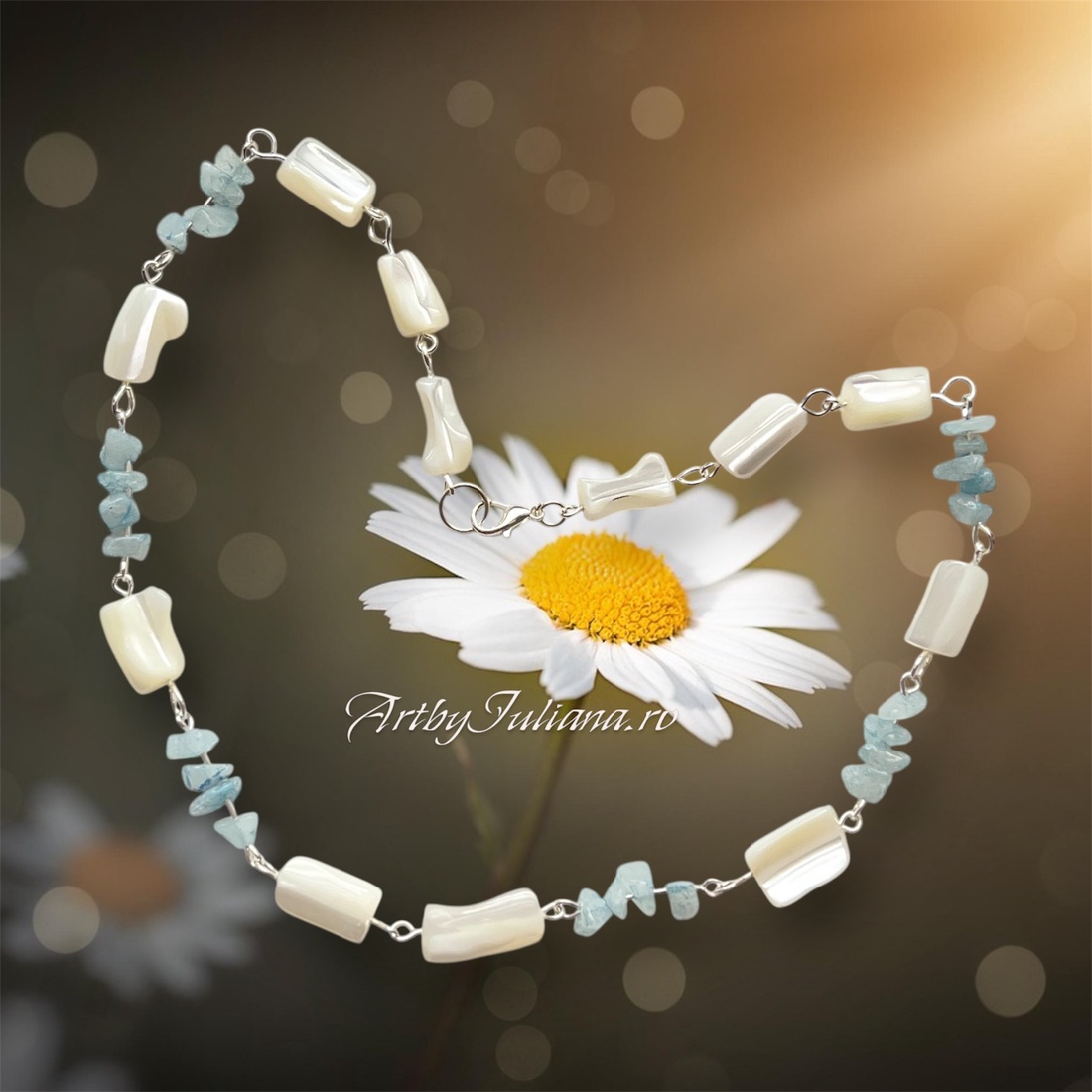 Colier handmade cu pietre semipretioase De neuitat - bijuterii - coliere - coliere cu mărgele - Artynos.ro