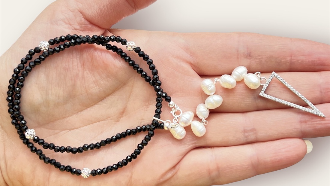 Colier handmade cu pietre semipretioase si argint Tunetul perlelor - bijuterii - coliere - coliere cu mărgele - Artynos.ro