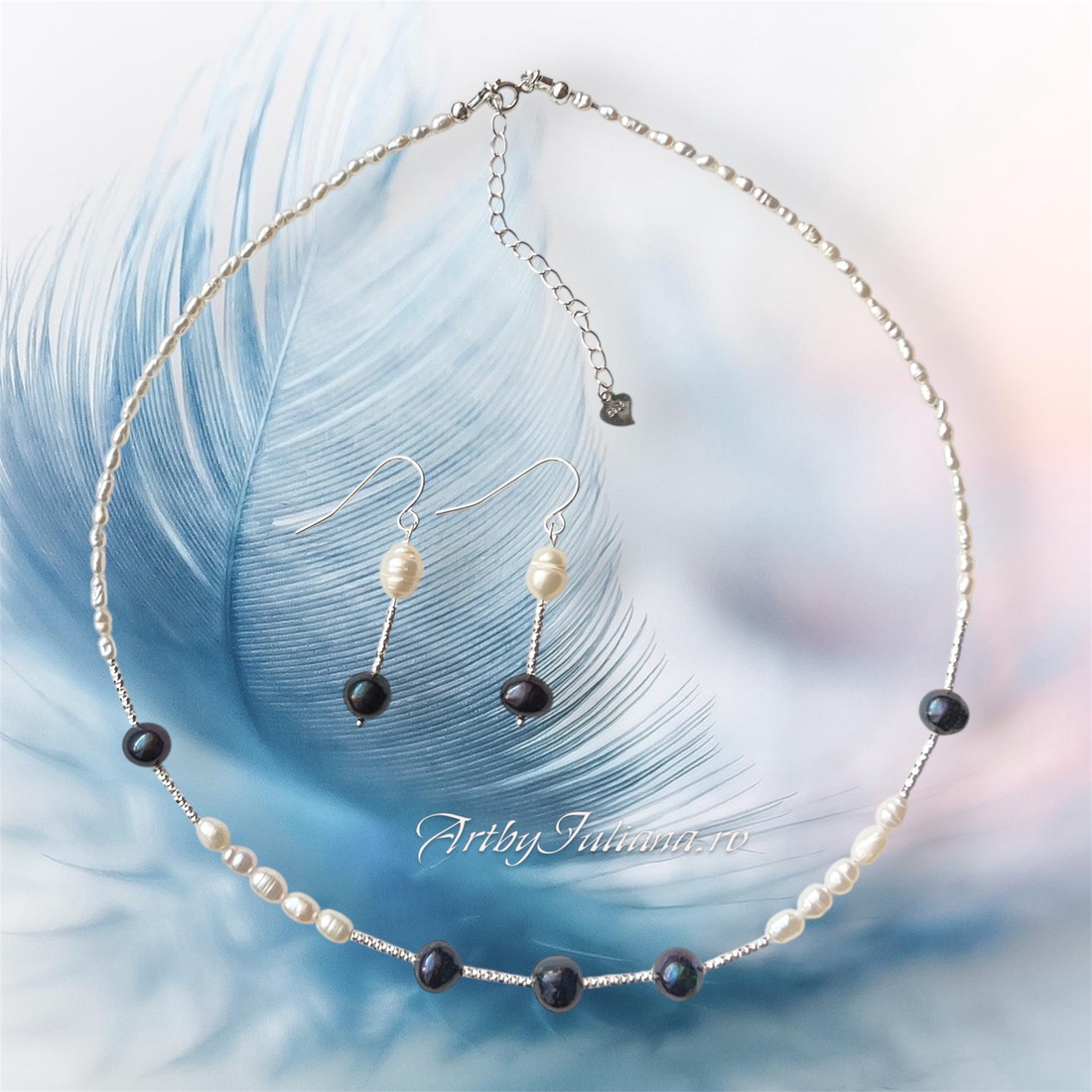 Set handmade cu argint 925 si perle Atingere ușoară - bijuterii - seturi de bijuterii - Artynos.ro Set handmade cu argint 925 si perle Atingere ușoară - bijuterii - seturi de bijuterii - Artynos.ro