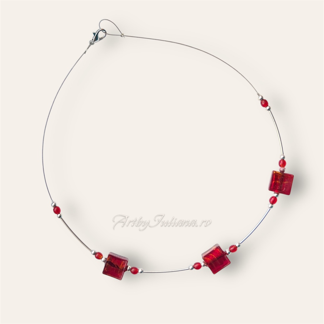 Colier handmade cu sticlă Murano Amintiri din Murano - bijuterii - coliere - coliere din mărgele - Artynos.ro Colier handmade cu sticlă Murano Amintiri din Murano - bijuterii - coliere - coliere din mărgele - Artynos.ro