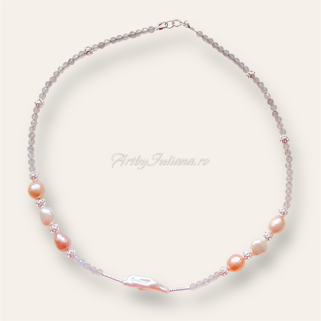 Colier handmade cu argint si perle Vis de toamnă - bijuterii - coliere - coliere din mărgele - Artynos.ro Colier handmade cu argint si perle Vis de toamnă - bijuterii - coliere - coliere din mărgele - Artynos.ro