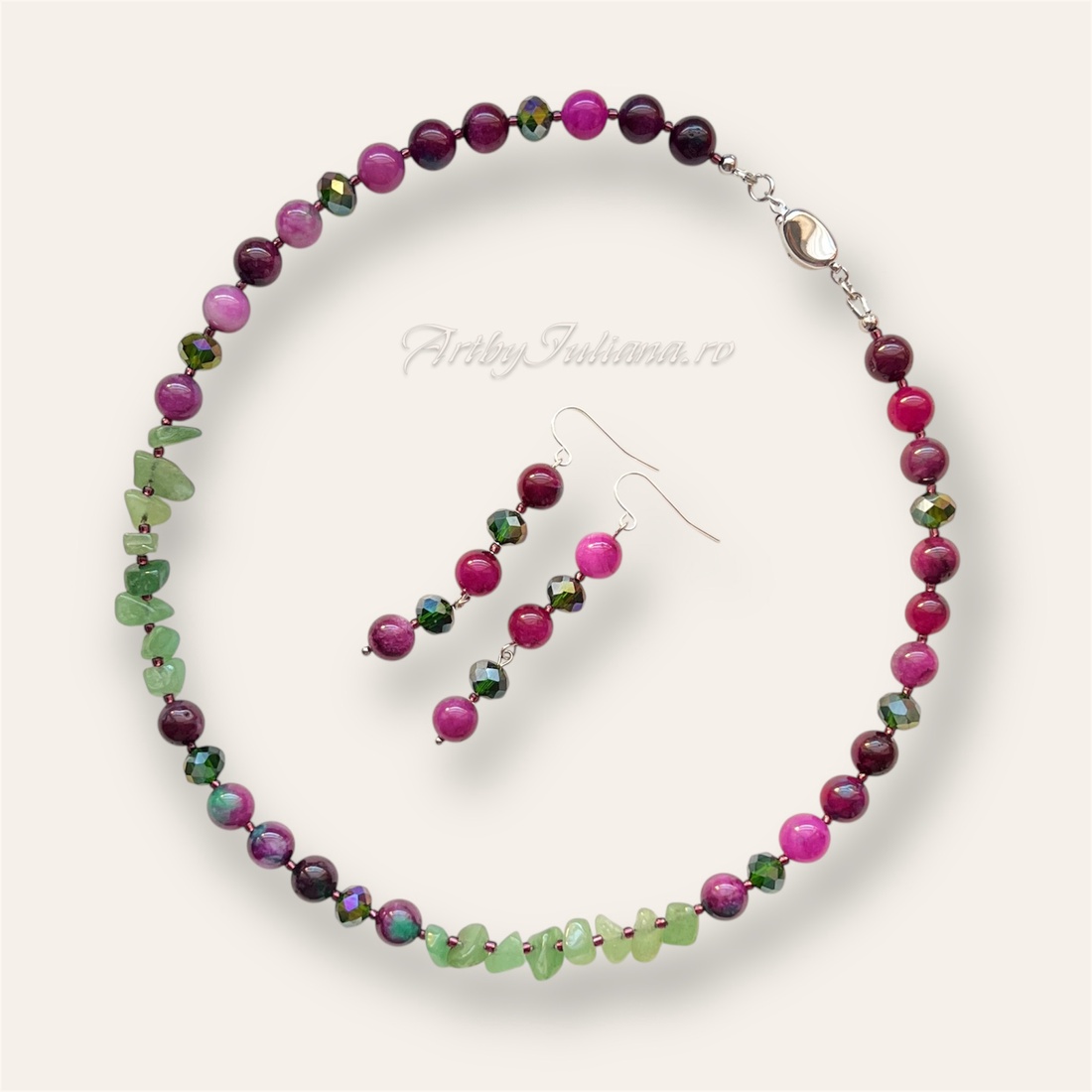 Set handmade cu pietre semipretioase Grădina Edenului - bijuterii - seturi de bijuterii - Artynos.ro Set handmade cu pietre semipretioase Grădina Edenului - bijuterii - seturi de bijuterii - Artynos.ro