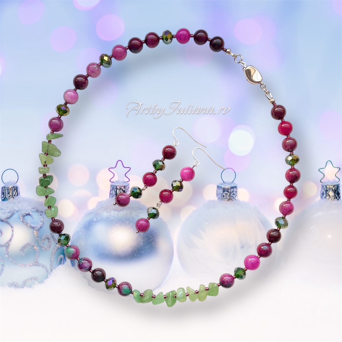 Set handmade cu pietre semipretioase Grădina Edenului - bijuterii - seturi de bijuterii - Artynos.ro Set handmade cu pietre semipretioase Grădina Edenului - bijuterii - seturi de bijuterii - Artynos.ro