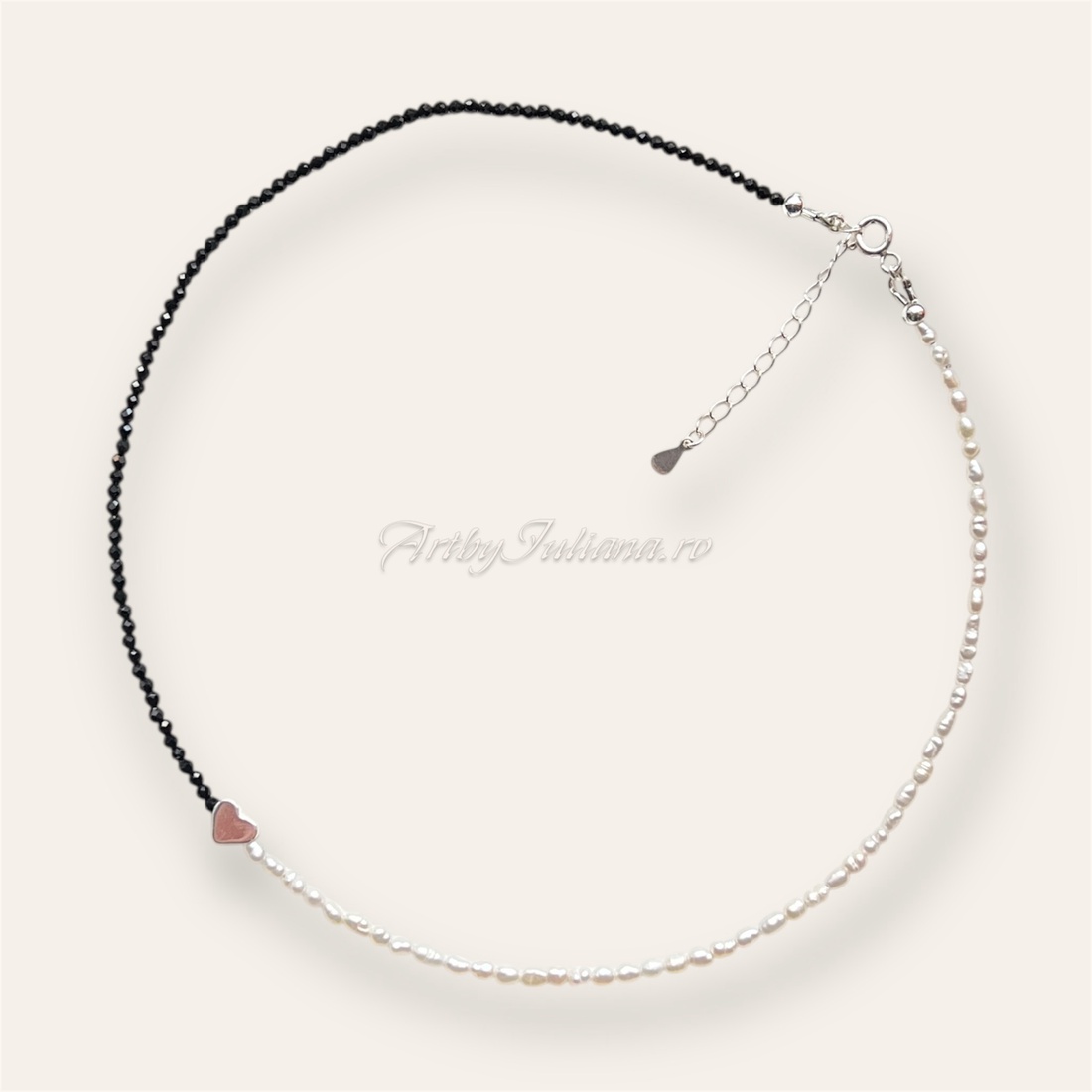 Colier handmade argint și perle Jumătatea drumului - bijuterii - coliere - coliere din perle - Artynos.ro