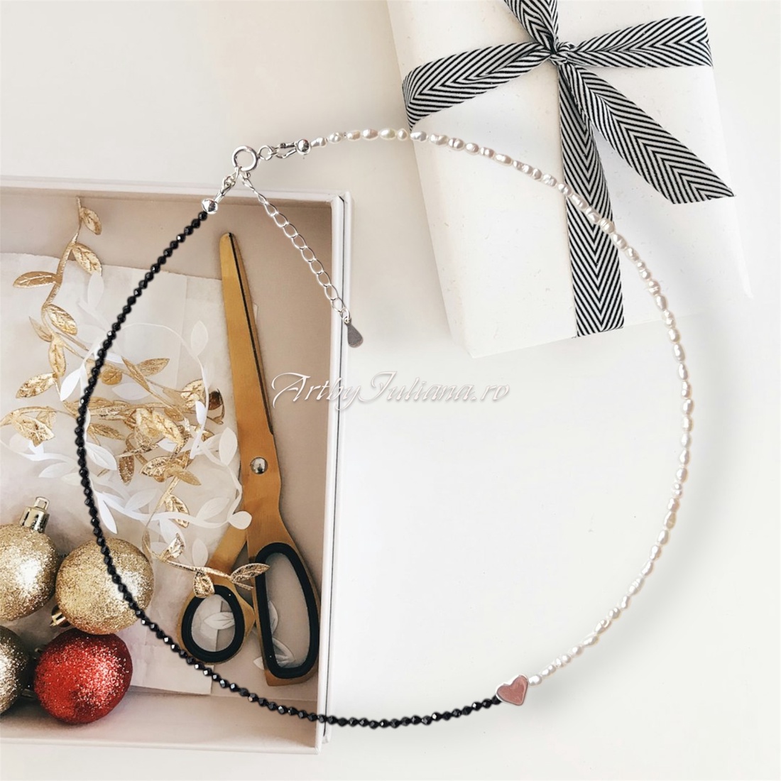 Colier handmade argint și perle Jumătatea drumului - bijuterii - coliere - coliere din perle - Artynos.ro