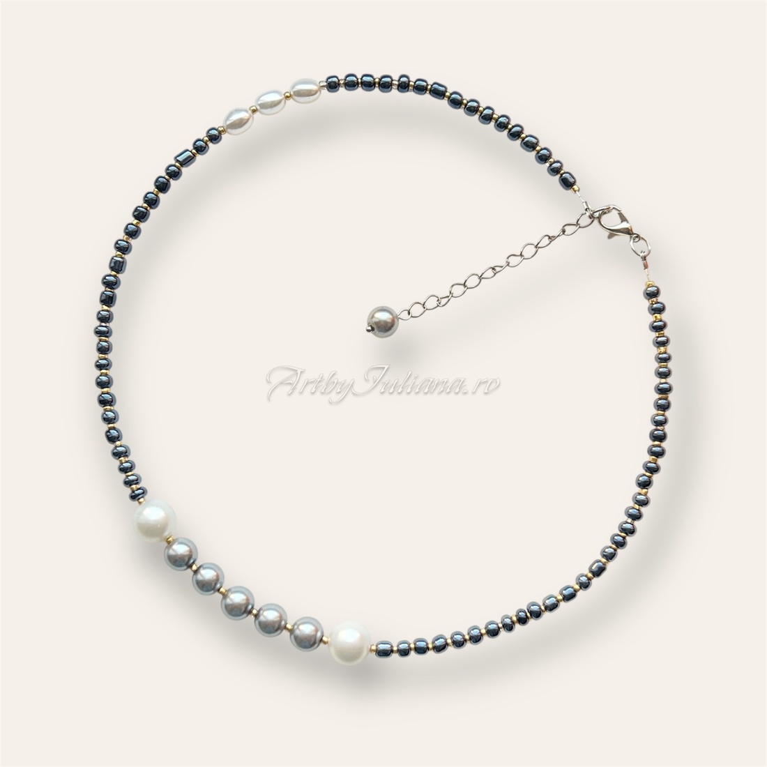 Colier handmade Vis de iarna - bijuterii - coliere - coliere din pietre semiprețioase - Artynos.ro