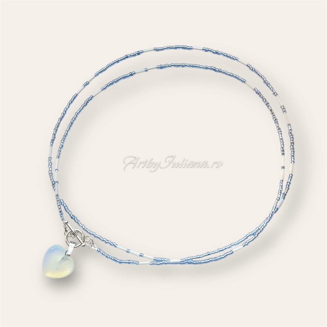 Colier handmade Inimă înghețată - bijuterii - coliere - coliere din pietre semiprețioase - Artynos.ro