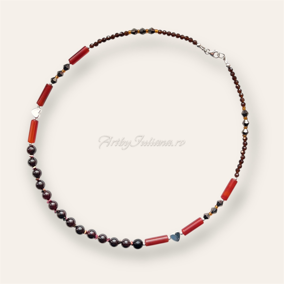 Colier handmade argint și pietre semiprețioase Gânduri profunde - bijuterii - coliere - coliere din pietre semiprețioase - Artynos.ro