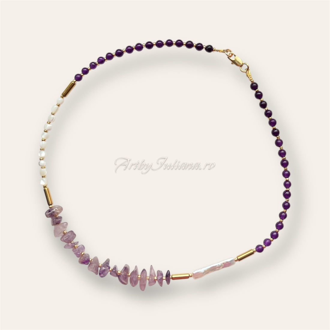 Colier handmade cu pietre semipretioase Cadoul perfect - bijuterii - coliere - coliere din pietre semiprețioase - Artynos.ro