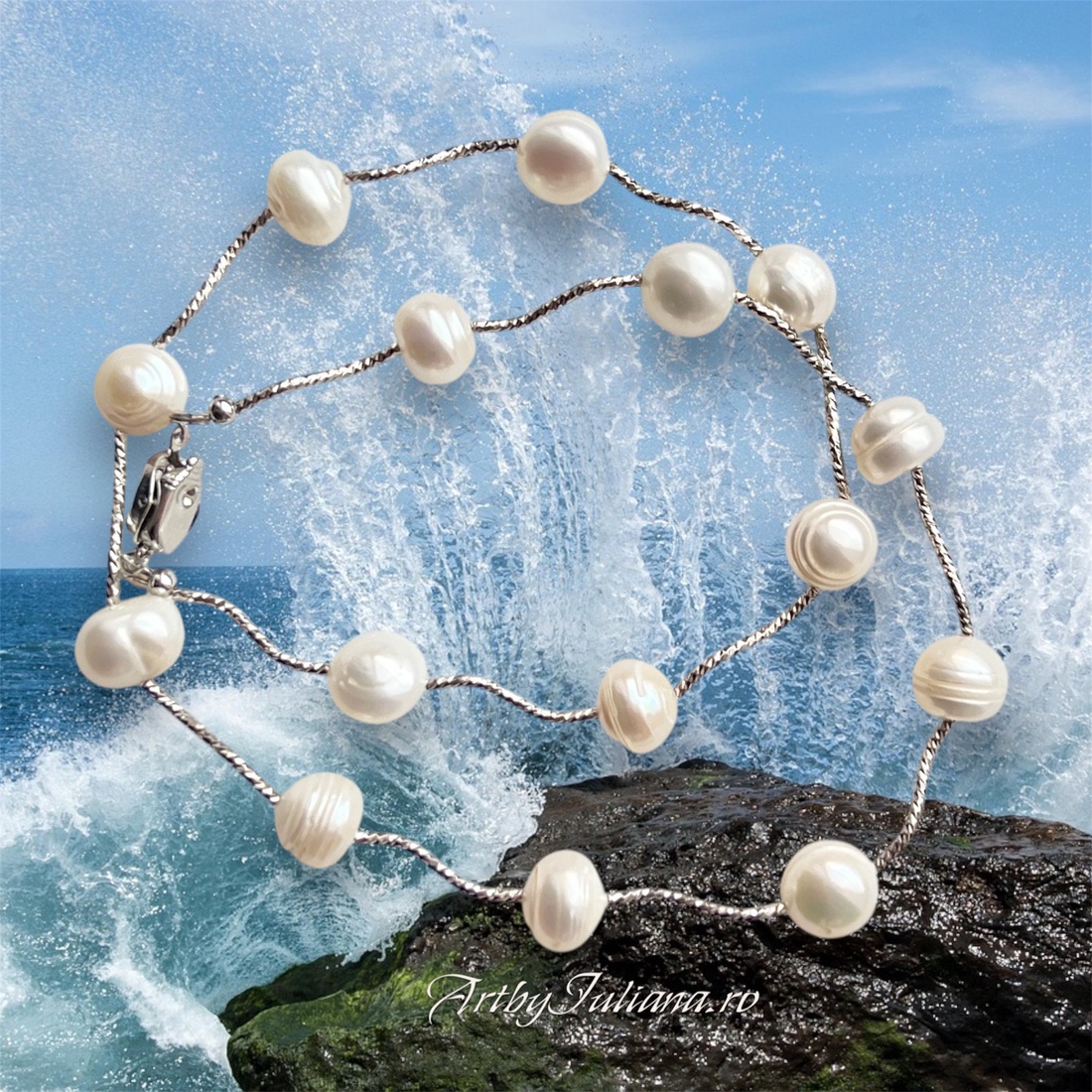 Colier handmade cu perle Gigantes - bijuterii - coliere - coliere din pietre semiprețioase - Artynos.ro