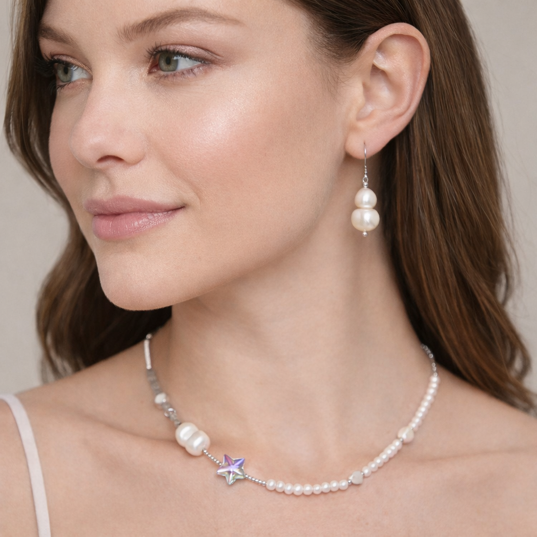Set (colier, cercei) pietre semiprețioase și argint Steaua sudului - bijuterii - seturi de bijuterii - Artynos.ro