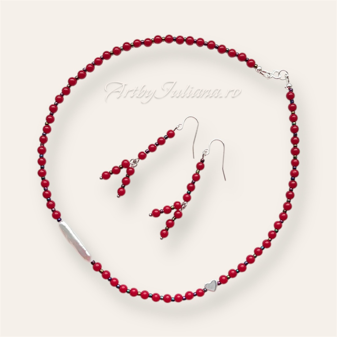 Set handmade cu argint și pietre semipretioase Semn de primăvară - bijuterii - seturi de bijuterii - Artynos.ro