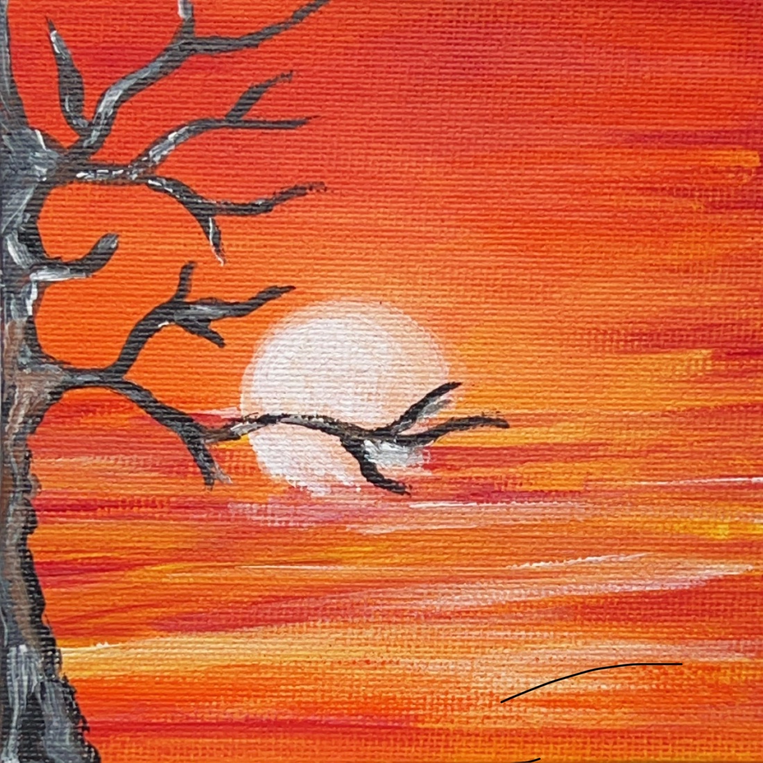 Tablou mic 10x10 cm - La apus - casă & stil de viață - decorațiuni de casă - picturi murale - tablouri/picturi pe pânză - Artynos.ro