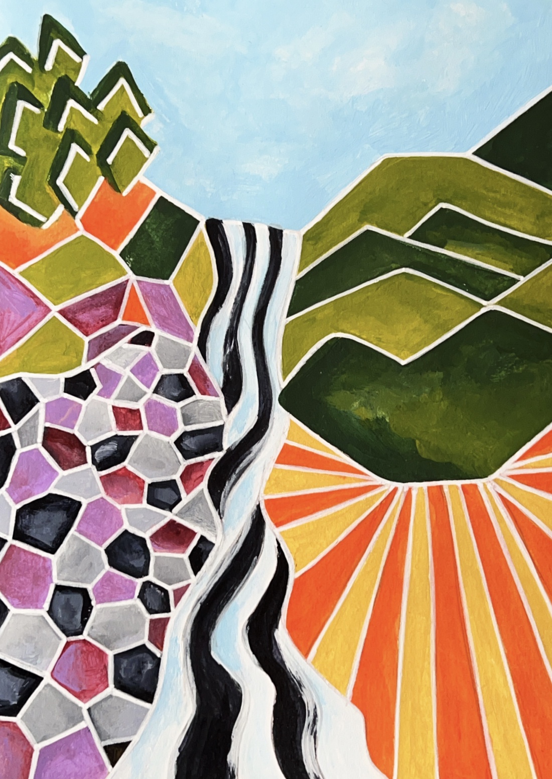 Pictura pe hartie speciala 15x20 cm - Cascada cailor - casă & stil de viață - decorațiuni de casă - picturi murale - tablouri/picturi pe pânză - Artynos.ro