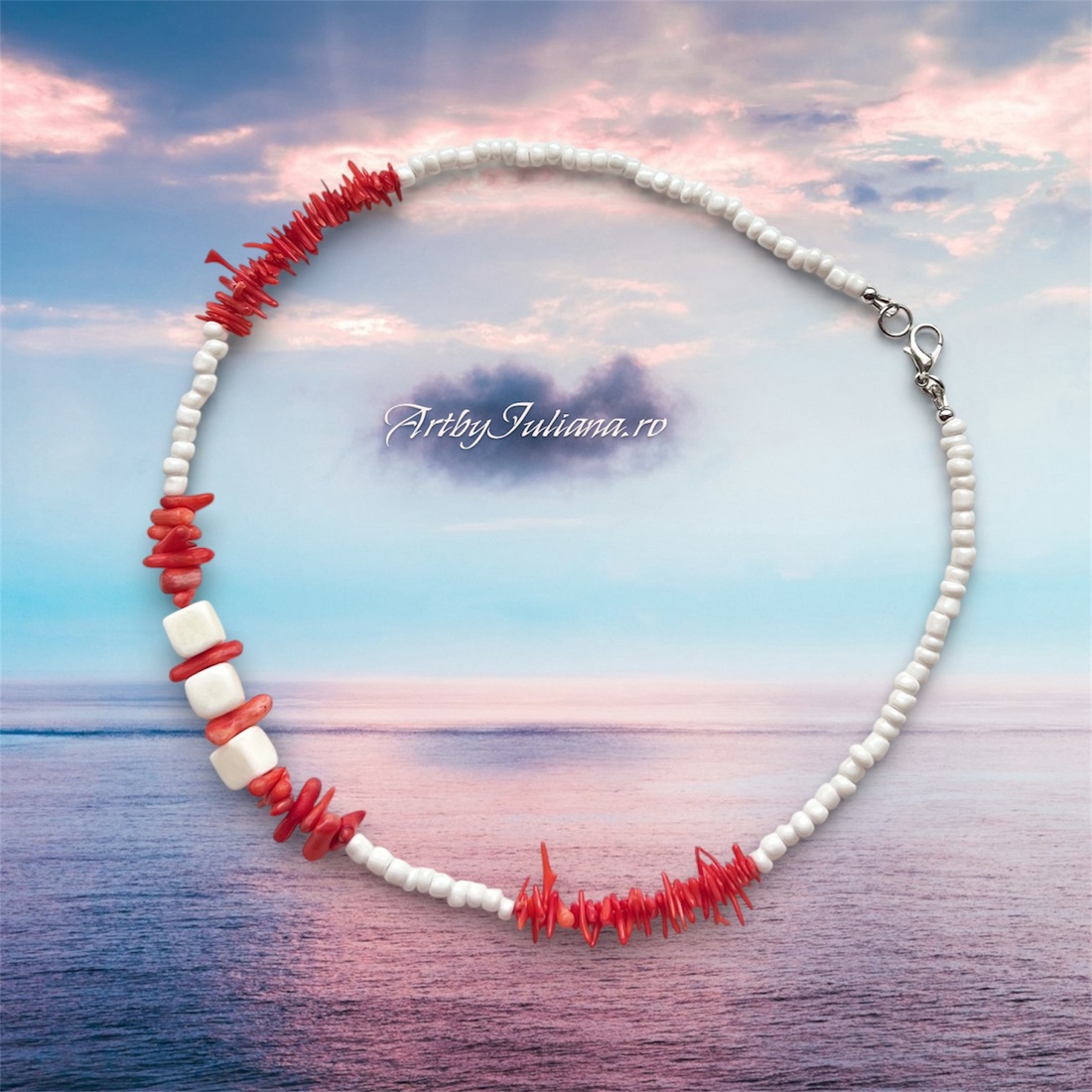 Colier handmade pietre semiprețioase Sirena - bijuterii - coliere - coliere din pietre semiprețioase - Artynos.ro